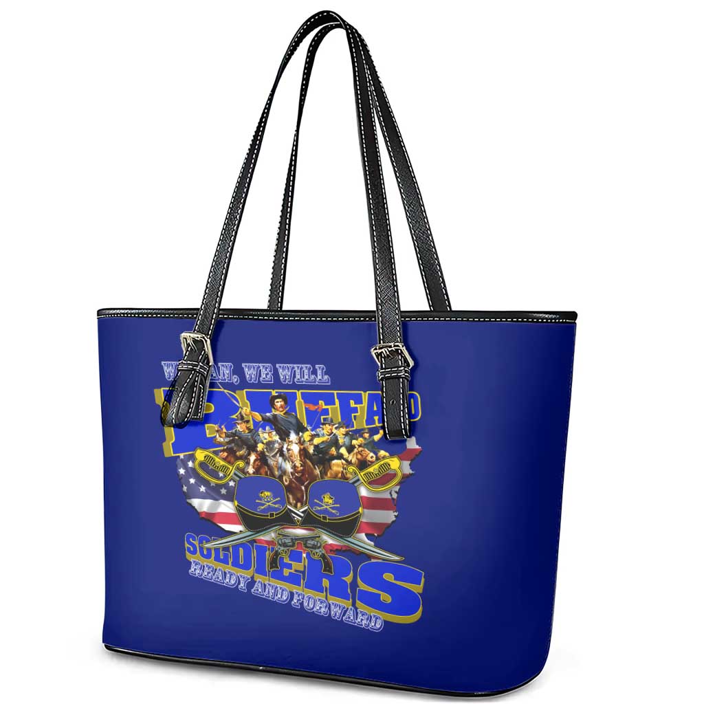 We Can We Will Buffalo Soldiers Leather Tote Bag Ready and Forward