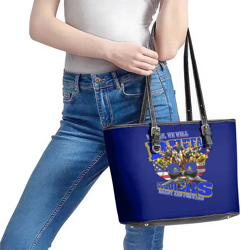 We Can We Will Buffalo Soldiers Leather Tote Bag Ready and Forward