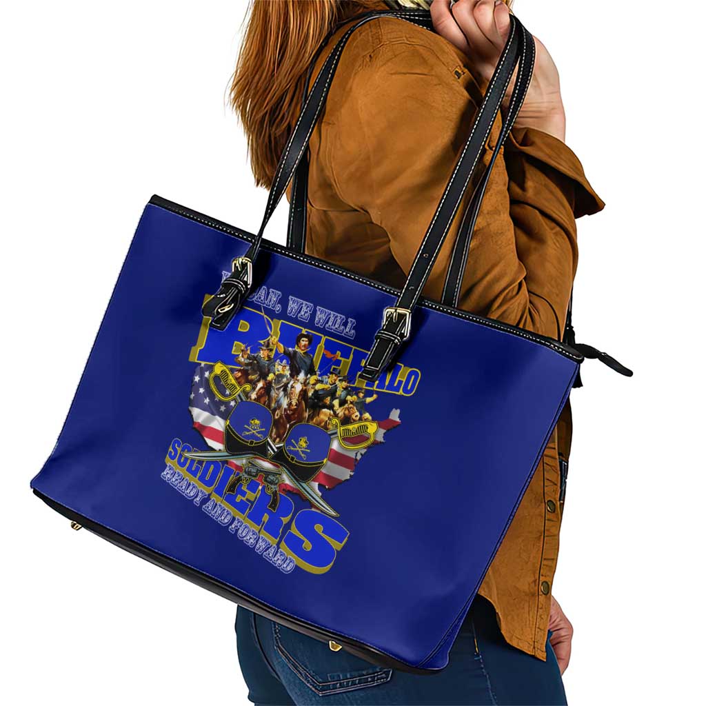 We Can We Will Buffalo Soldiers Leather Tote Bag Ready and Forward