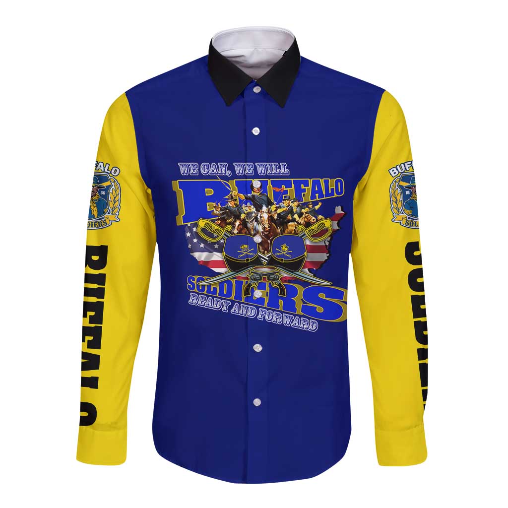 We Can We Will Buffalo Soldiers Long Sleeve Button Shirt Ready and Forward