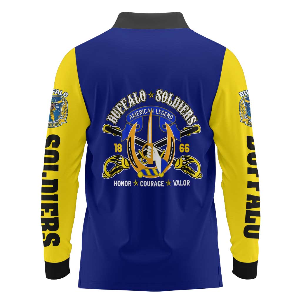 We Can We Will Buffalo Soldiers Long Sleeve Polo Shirt Ready and Forward