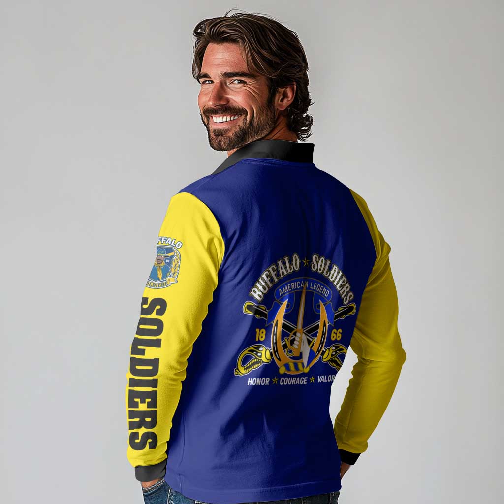 We Can We Will Buffalo Soldiers Long Sleeve Polo Shirt Ready and Forward