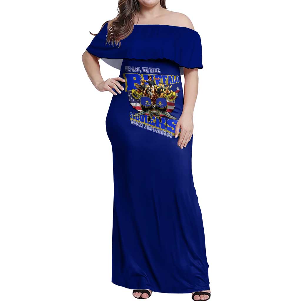 We Can We Will Buffalo Soldiers Off Shoulder Maxi Dress Ready and Forward