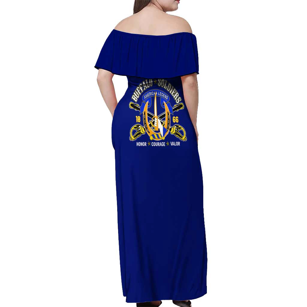 We Can We Will Buffalo Soldiers Off Shoulder Maxi Dress Ready and Forward