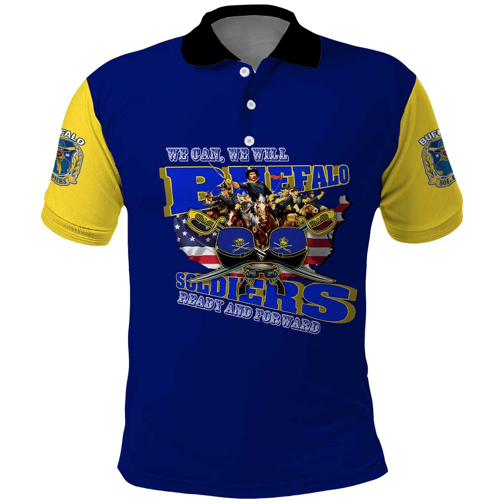 We Can We Will Buffalo Soldiers Polo Shirt Ready and Forward