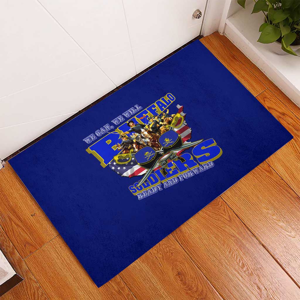 We Can We Will Buffalo Soldiers Rubber Doormat Ready and Forward