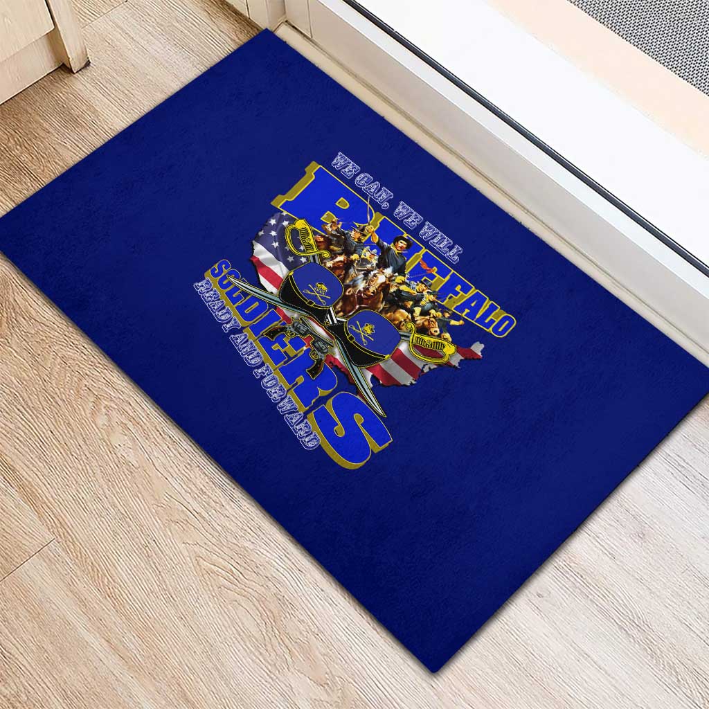 We Can We Will Buffalo Soldiers Rubber Doormat Ready and Forward