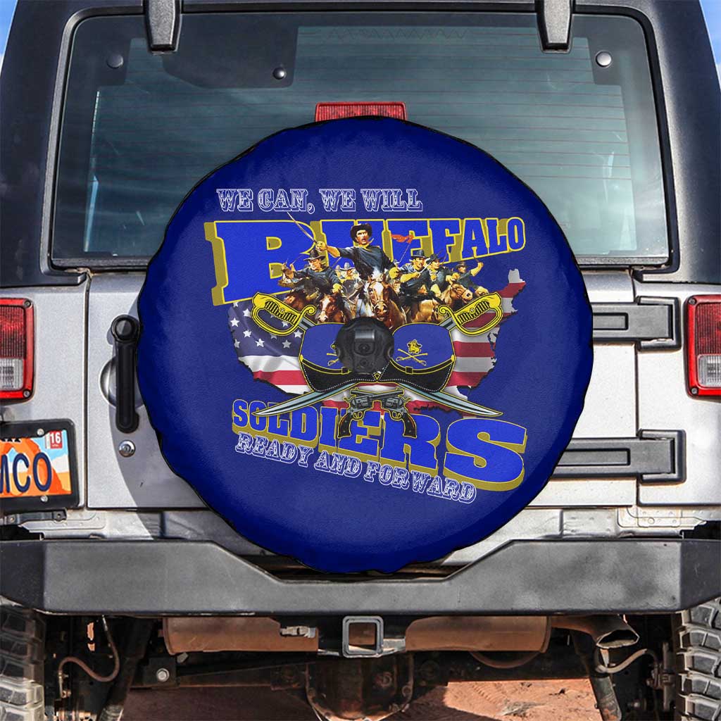We Can We Will Buffalo Soldiers Spare Tire Cover Ready and Forward