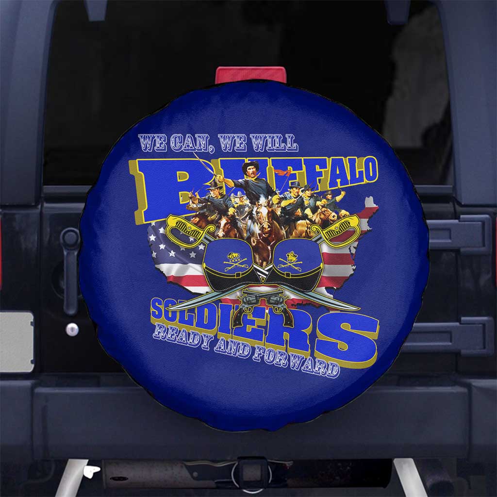 We Can We Will Buffalo Soldiers Spare Tire Cover Ready and Forward