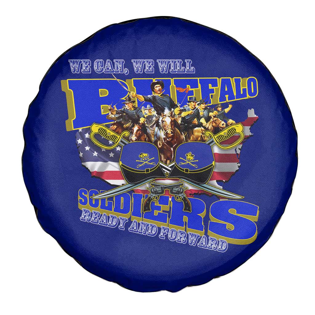 We Can We Will Buffalo Soldiers Spare Tire Cover Ready and Forward