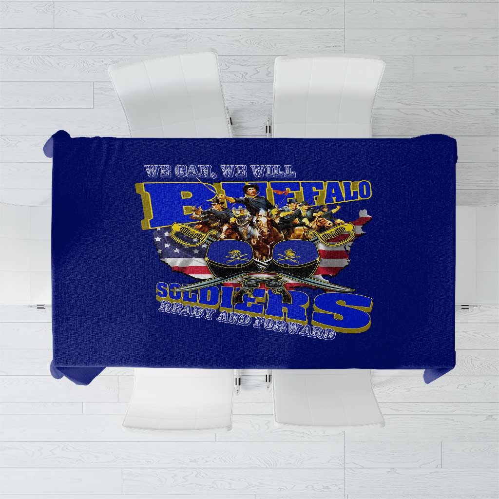 We Can We Will Buffalo Soldiers Tablecloth Ready and Forward