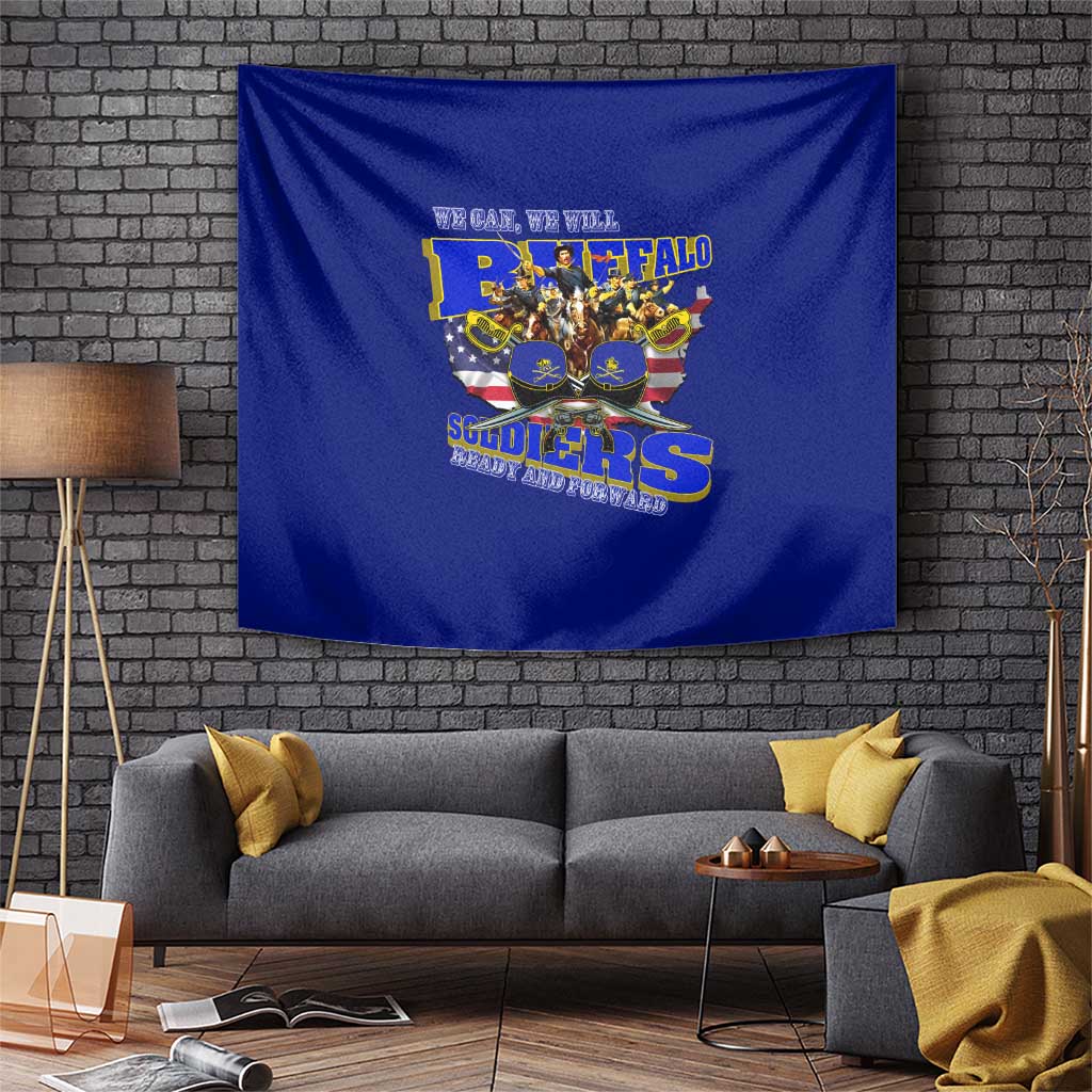 We Can We Will Buffalo Soldiers Tapestry Ready and Forward