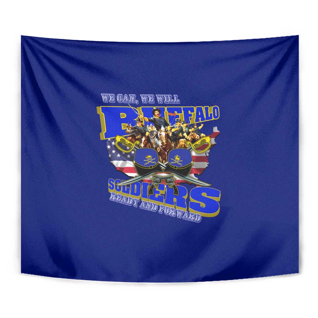 We Can We Will Buffalo Soldiers Tapestry Ready and Forward