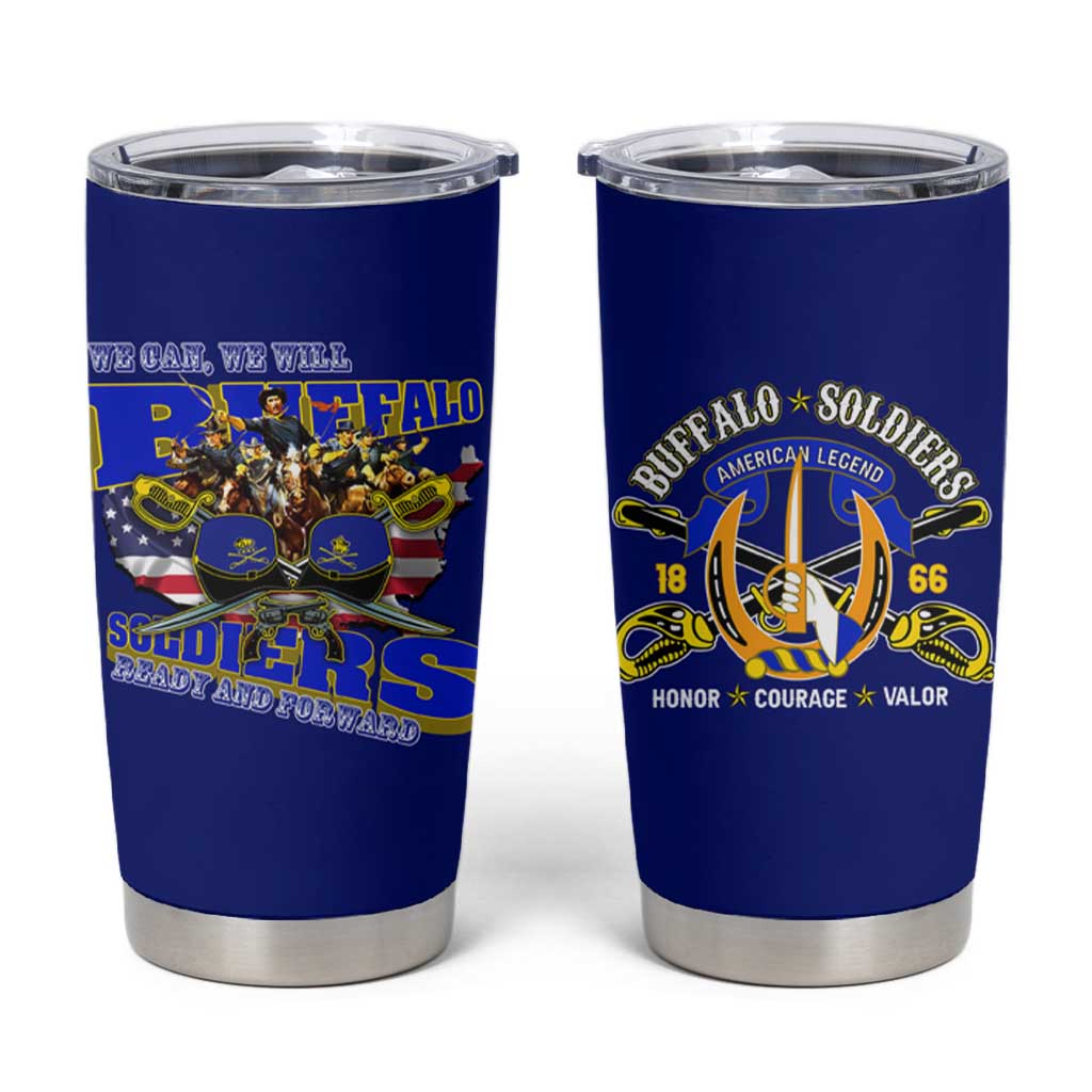 We Can We Will Buffalo Soldiers Tumbler Cup Ready and Forward