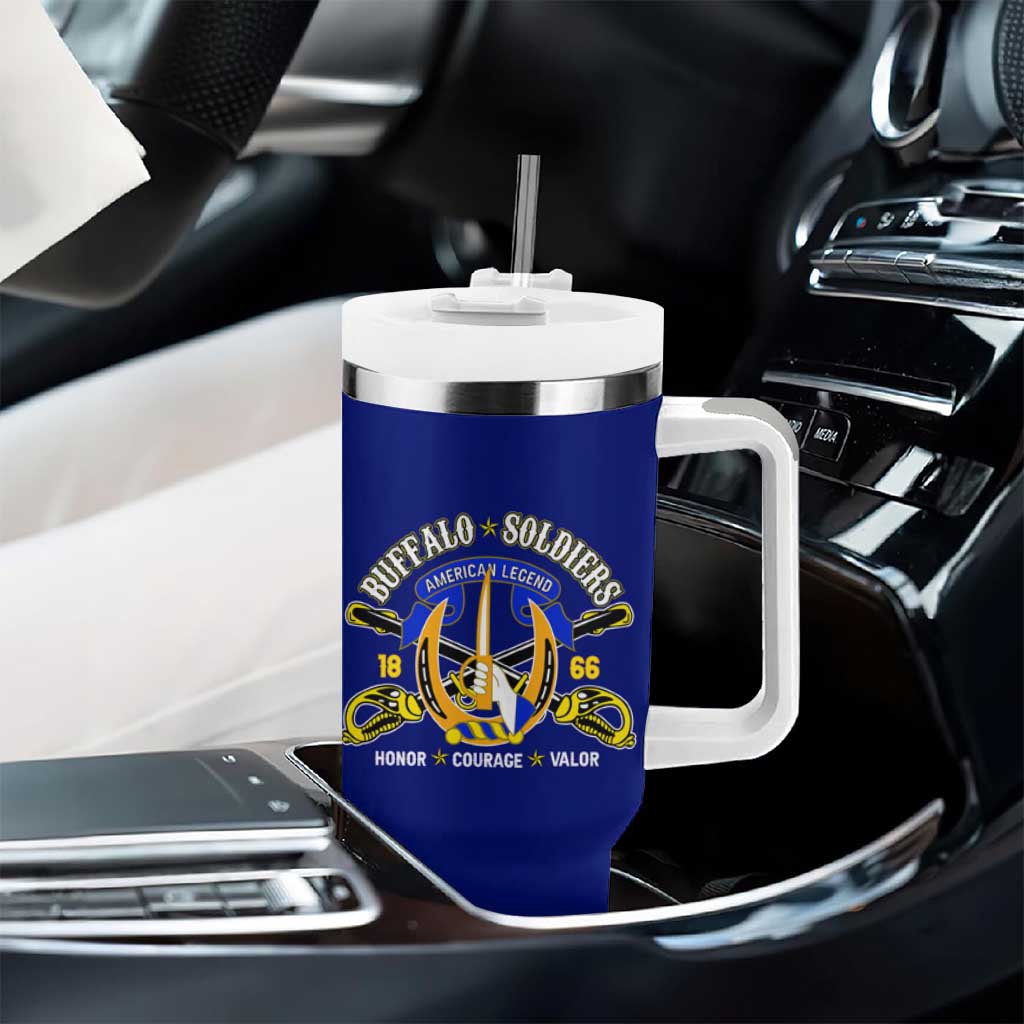 We Can We Will Buffalo Soldiers Tumbler With Handle Ready and Forward