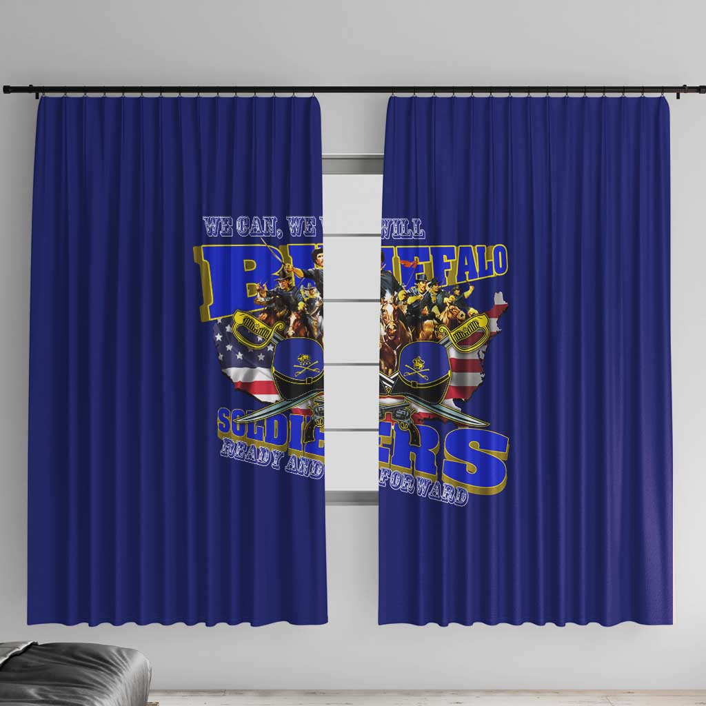We Can We Will Buffalo Soldiers Window Curtain Ready and Forward