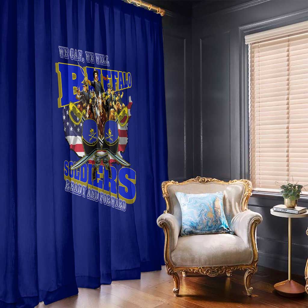 We Can We Will Buffalo Soldiers Window Curtain Ready and Forward
