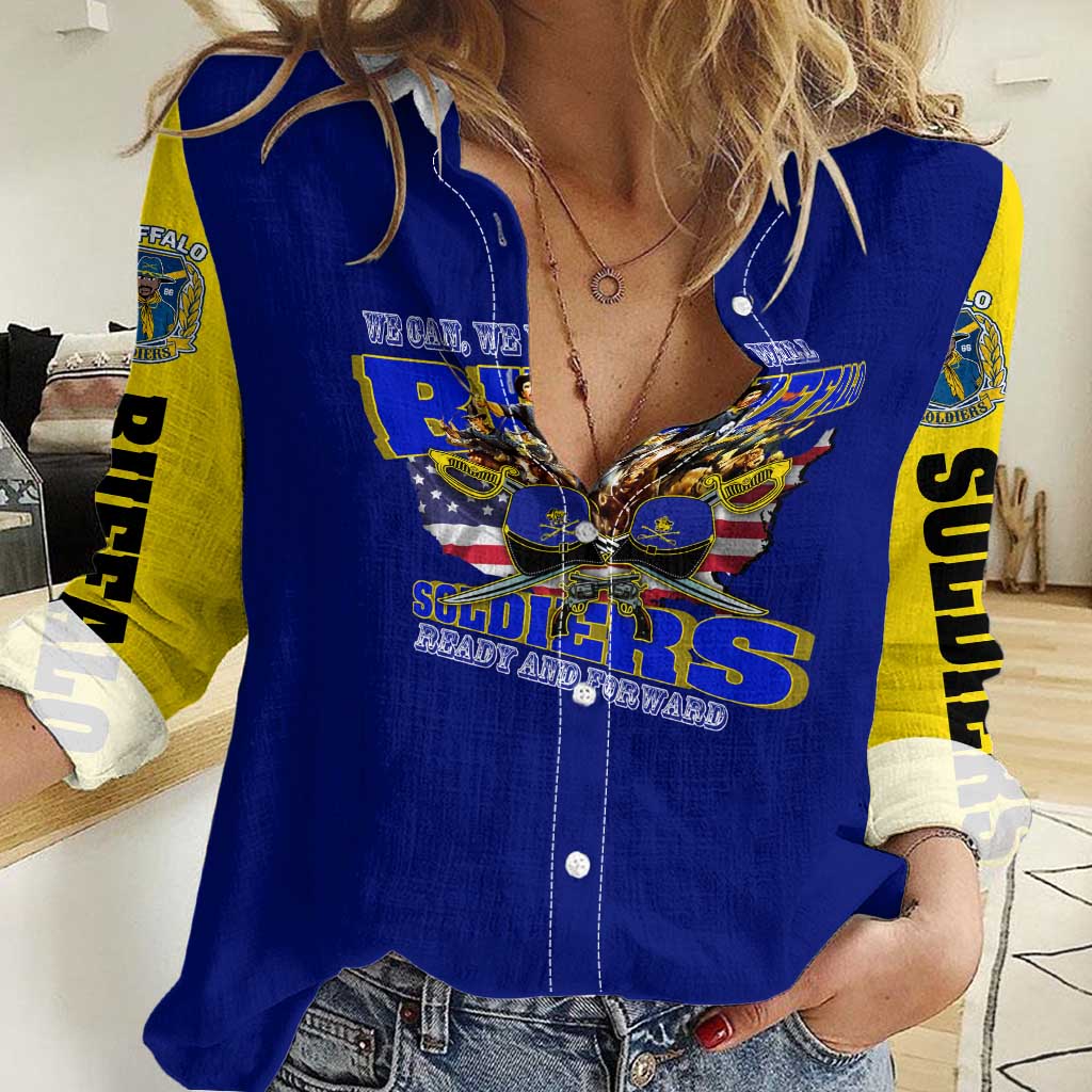 We Can We Will Buffalo Soldiers Women Casual Shirt Ready and Forward