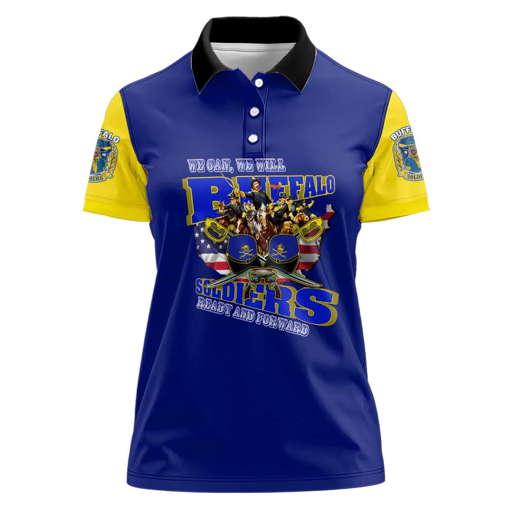 We Can We Will Buffalo Soldiers Women Polo Shirt Ready and Forward
