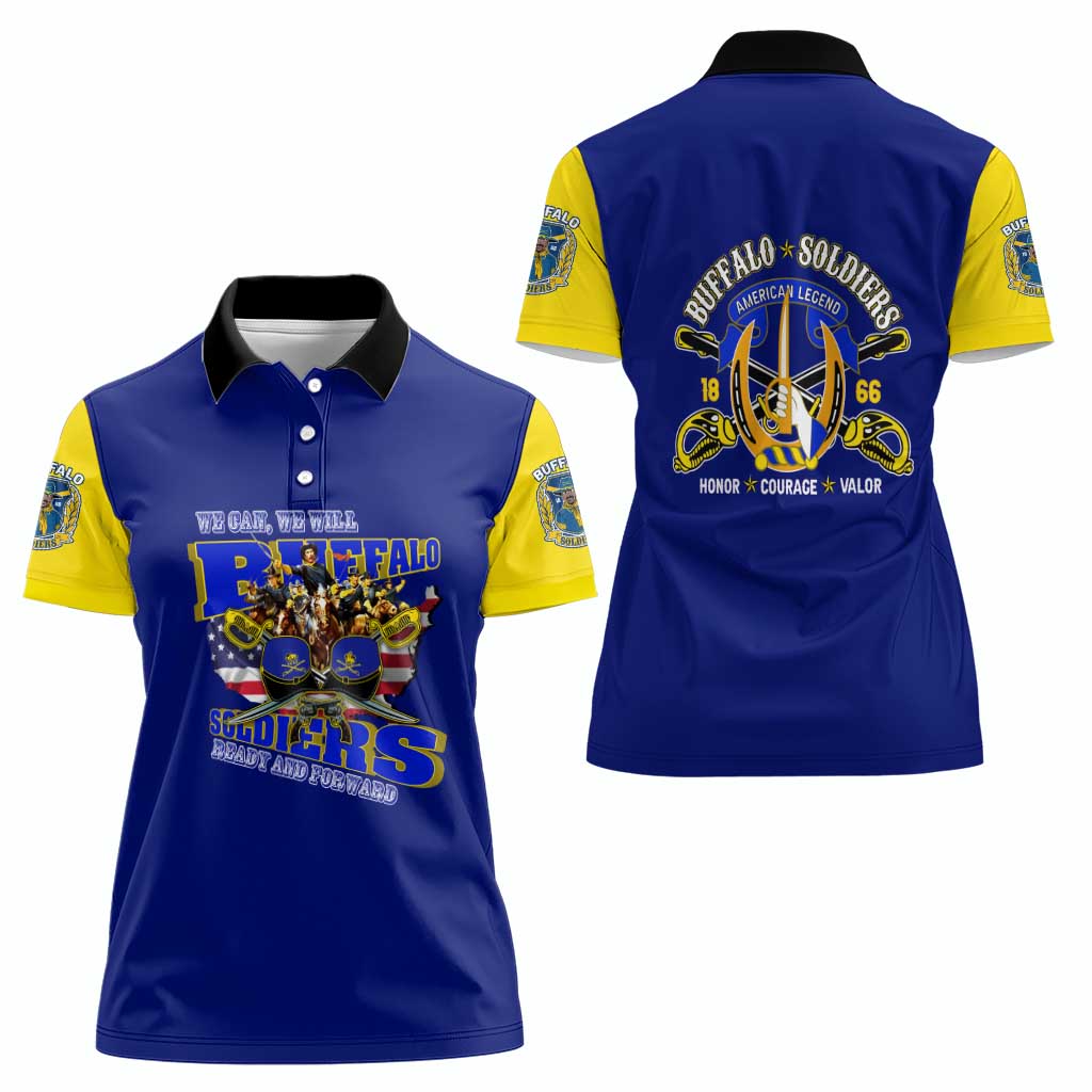 We Can We Will Buffalo Soldiers Women Polo Shirt Ready and Forward