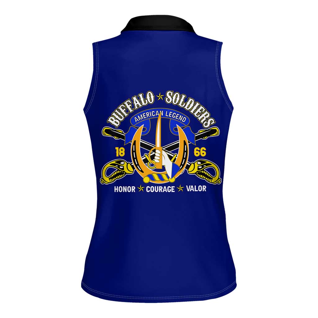 We Can We Will Buffalo Soldiers Women Sleeveless Polo Shirt Ready and Forward