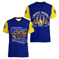 We Can We Will Buffalo Soldiers Women V-Neck T-Shirt Ready and Forward