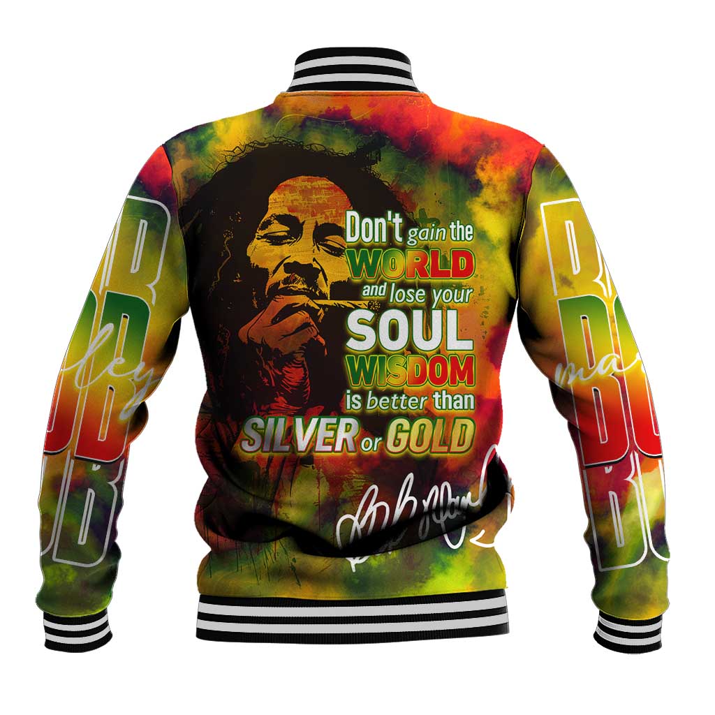 The Legend of Reggae Baseball Jacket Bob One Love Colorful Art