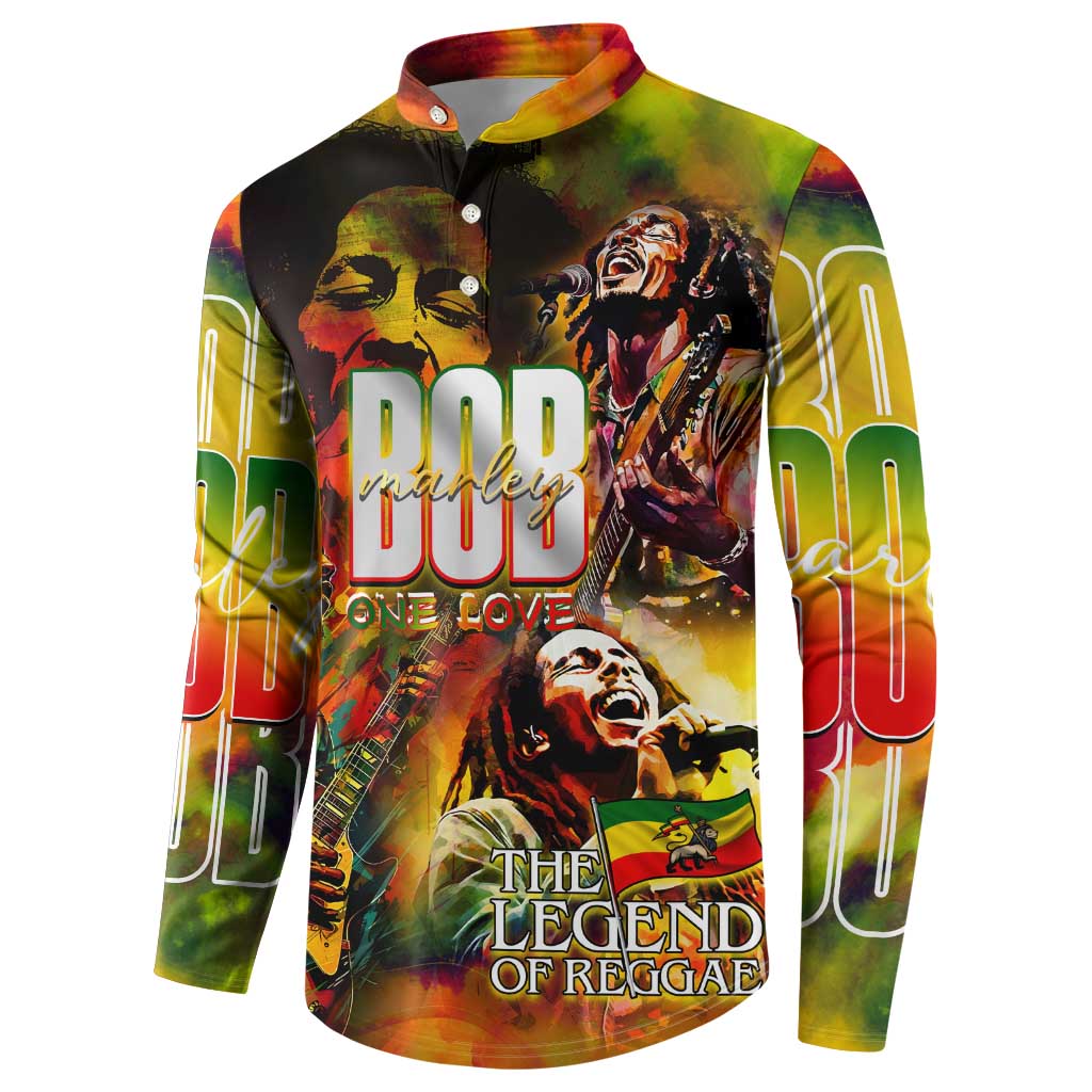 The Legend of Reggae Button Sweatshirt Bob One Love Colorful Art