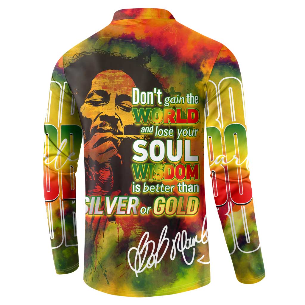 The Legend of Reggae Button Sweatshirt Bob One Love Colorful Art