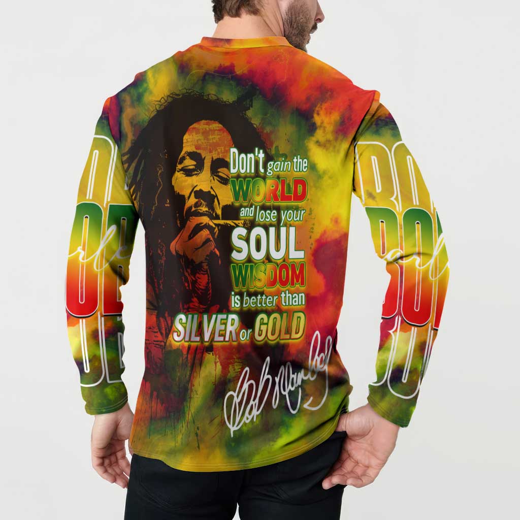 The Legend of Reggae Button Sweatshirt Bob One Love Colorful Art