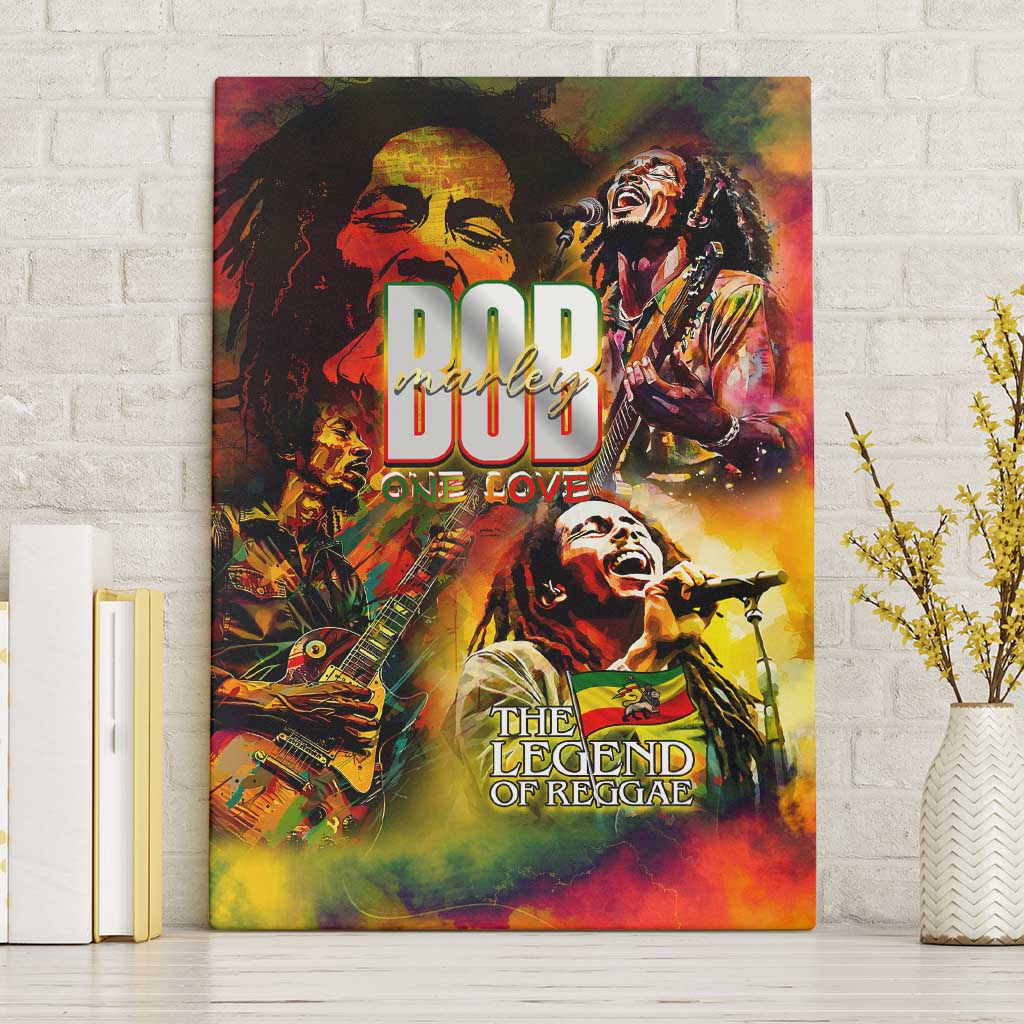 The Legend of Reggae Canvas Wall Art Bob One Love Colorful Art