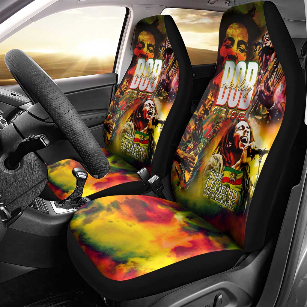 The Legend of Reggae Car Seat Cover Bob One Love Colorful Art
