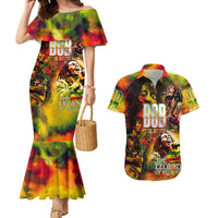 The Legend of Reggae Couples Matching Mermaid Dress and Hawaiian Shirt Bob One Love Colorful Art