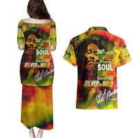 The Legend of Reggae Couples Matching Puletasi and Hawaiian Shirt Bob One Love Colorful Art