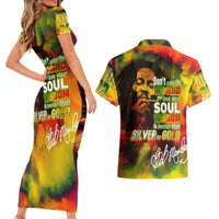 The Legend of Reggae Couples Matching Short Sleeve Bodycon Dress and Hawaiian Shirt Bob One Love Colorful Art