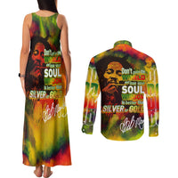 The Legend of Reggae Couples Matching Tank Maxi Dress and Long Sleeve Button Shirt Bob One Love Colorful Art