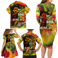 The Legend of Reggae Family Matching Long Sleeve Bodycon Dress and Hawaiian Shirt Bob One Love Colorful Art