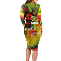 The Legend of Reggae Family Matching Long Sleeve Bodycon Dress and Hawaiian Shirt Bob One Love Colorful Art