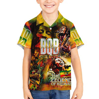 The Legend of Reggae Family Matching Long Sleeve Bodycon Dress and Hawaiian Shirt Bob One Love Colorful Art