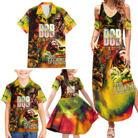 The Legend of Reggae Family Matching Summer Maxi Dress and Hawaiian Shirt Bob One Love Colorful Art