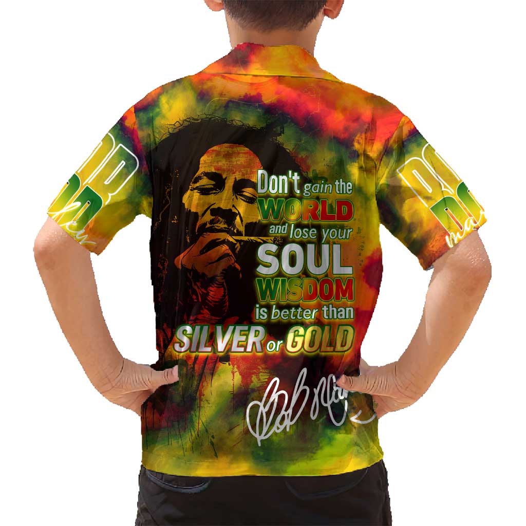 The Legend of Reggae Family Matching Tank Maxi Dress and Hawaiian Shirt Bob One Love Colorful Art