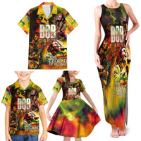 The Legend of Reggae Family Matching Tank Maxi Dress and Hawaiian Shirt Bob One Love Colorful Art