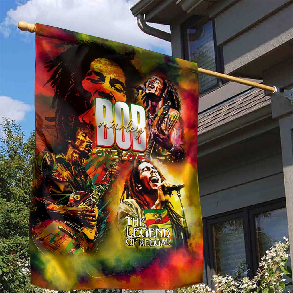 The Legend of Reggae Garden Flag Bob One Love Colorful Art