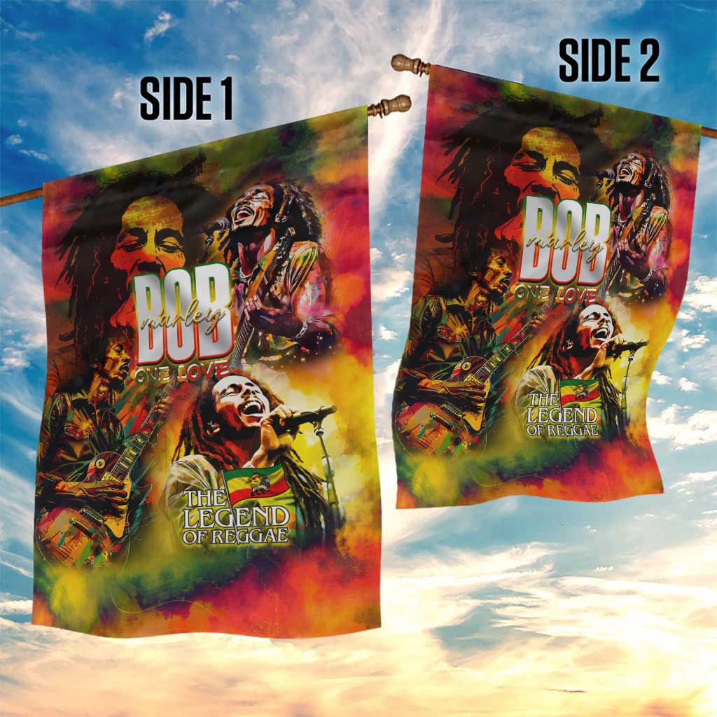 The Legend of Reggae Garden Flag Bob One Love Colorful Art