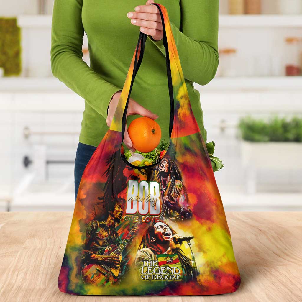 The Legend of Reggae Grocery Bag Bob One Love Colorful Art