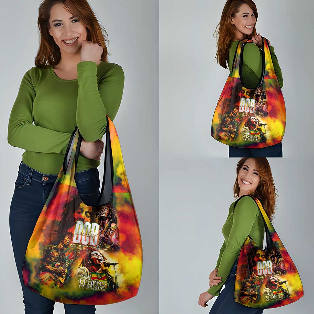 The Legend of Reggae Grocery Bag Bob One Love Colorful Art
