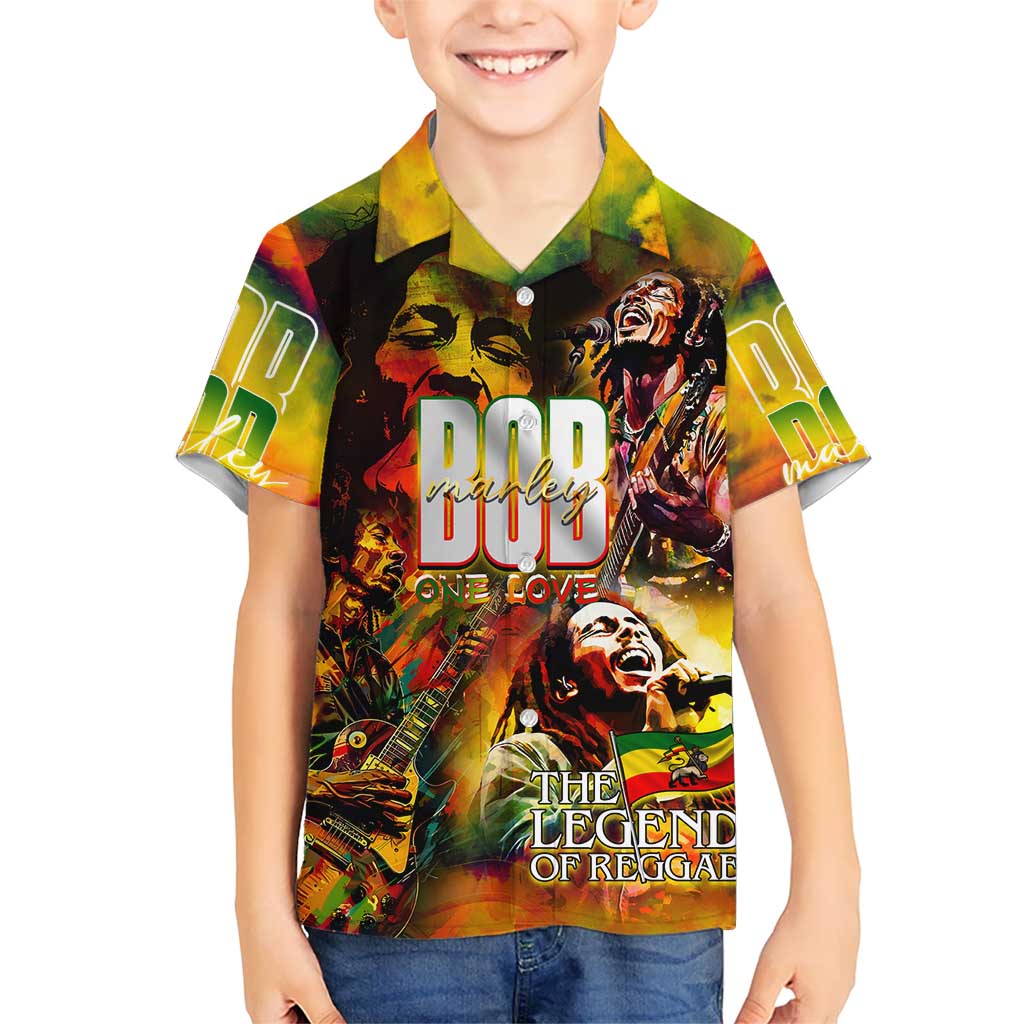 The Legend of Reggae Kid Hawaiian Shirt Bob One Love Colorful Art