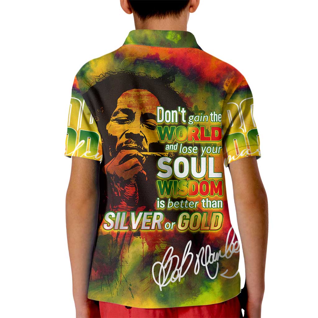 The Legend of Reggae Kid Polo Shirt Bob One Love Colorful Art