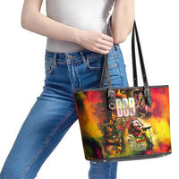 The Legend of Reggae Leather Tote Bag Bob One Love Colorful Art