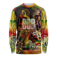 The Legend of Reggae Long Sleeve Shirt Bob One Love Colorful Art